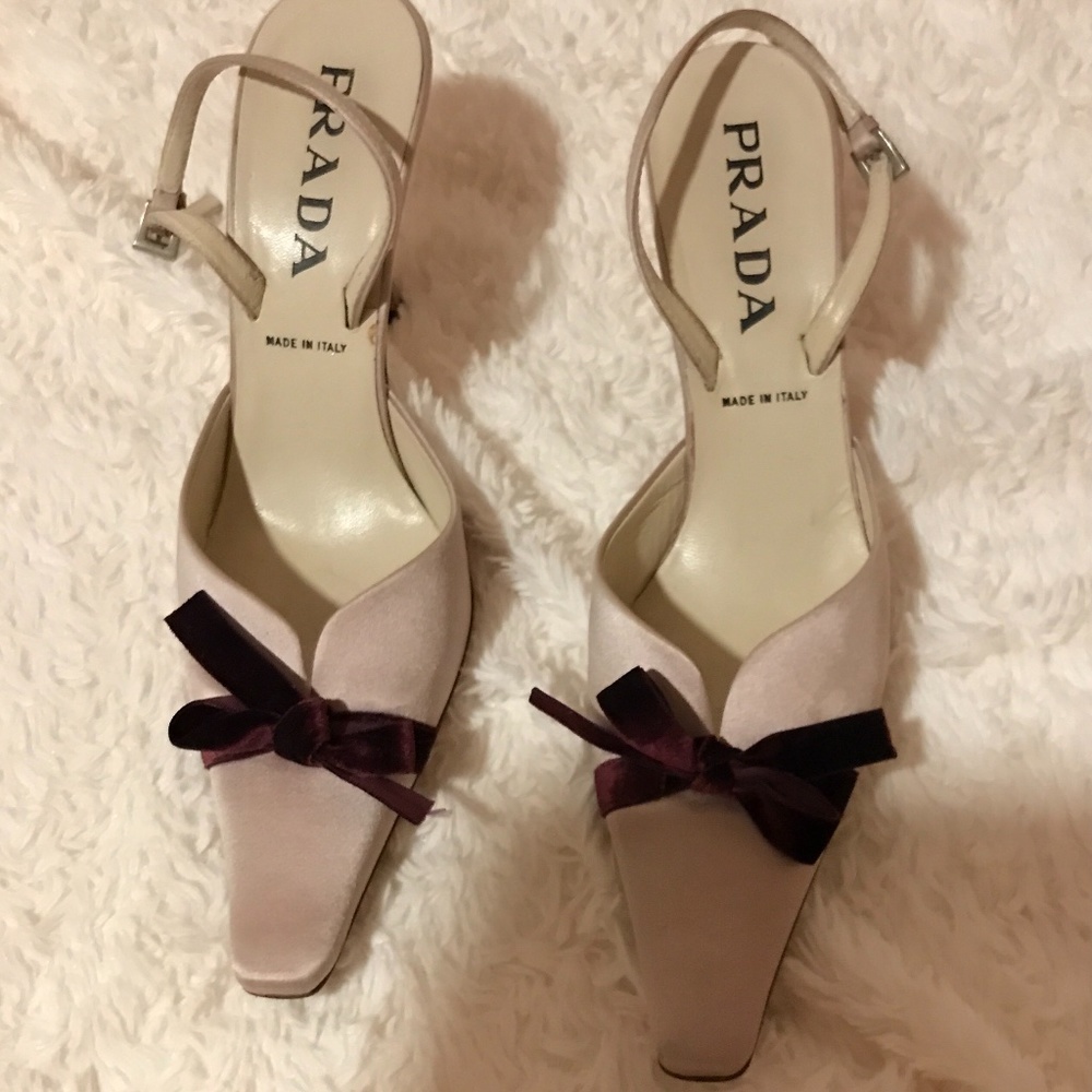PRADA JUST REDUCED!! GREAT FOR THE HOLIDAYS! PINK SILK SHOES 6.5